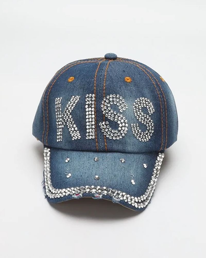 OFFSEAL Denim Hat with Rhinestones