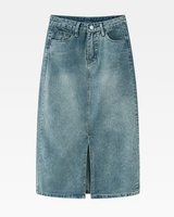OFFSEAL Denim Maxi Skirt with Slit