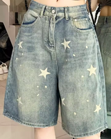 OFFSEAL Y2K Denim Shorts with Stars