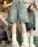 OFFSEAL Y2K Denim Shorts with Stars