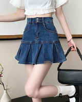 OFFSEAL Y2K Denim Skirt with Pleats