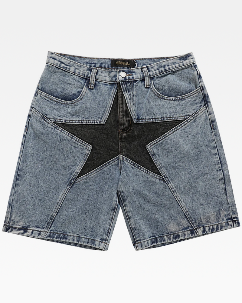 OFFSEAL Denim Star Shorts