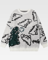 OFFSEAL Y2K Dinosaur Knit Sweater