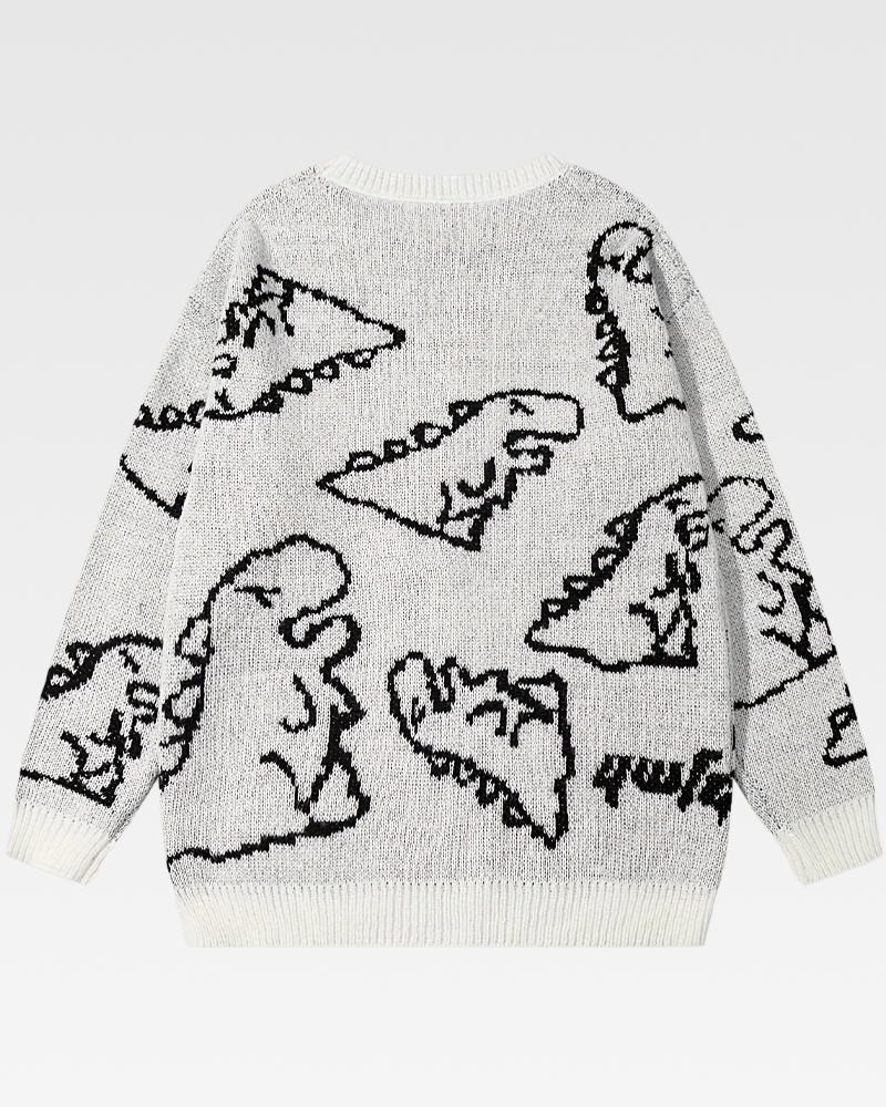 OFFSEAL Y2K Dinosaur Knit Sweater