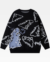 OFFSEAL Y2K Dinosaur Knit Sweater