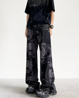 OFFSEAL Dragon Print Jeans