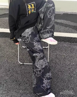 OFFSEAL Dragon Print Jeans