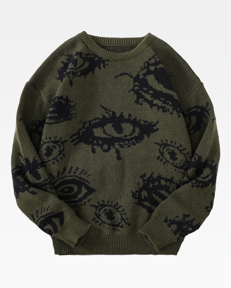 OFFSEAL Eye Pattern Sweater