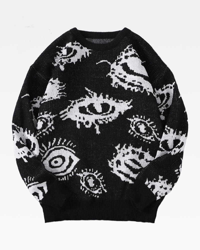 OFFSEAL Eye Pattern Sweater