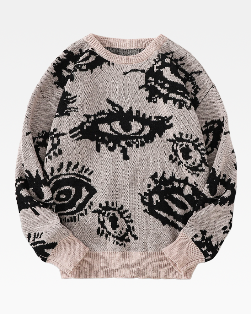 OFFSEAL Eye Pattern Sweater