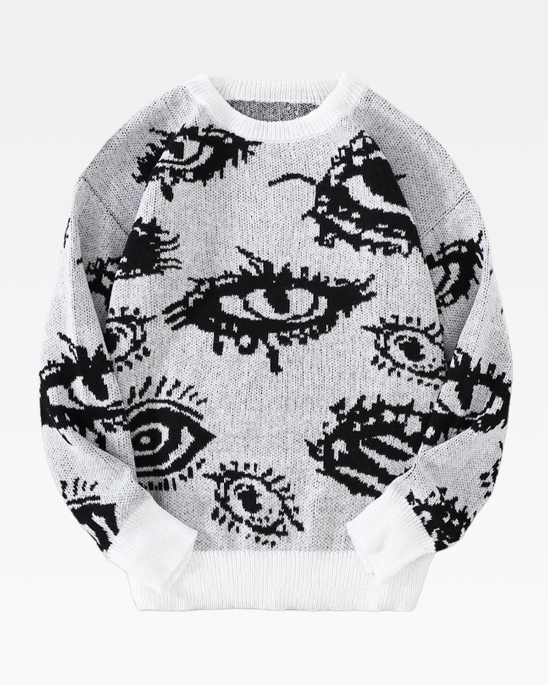 OFFSEAL Eye Pattern Sweater