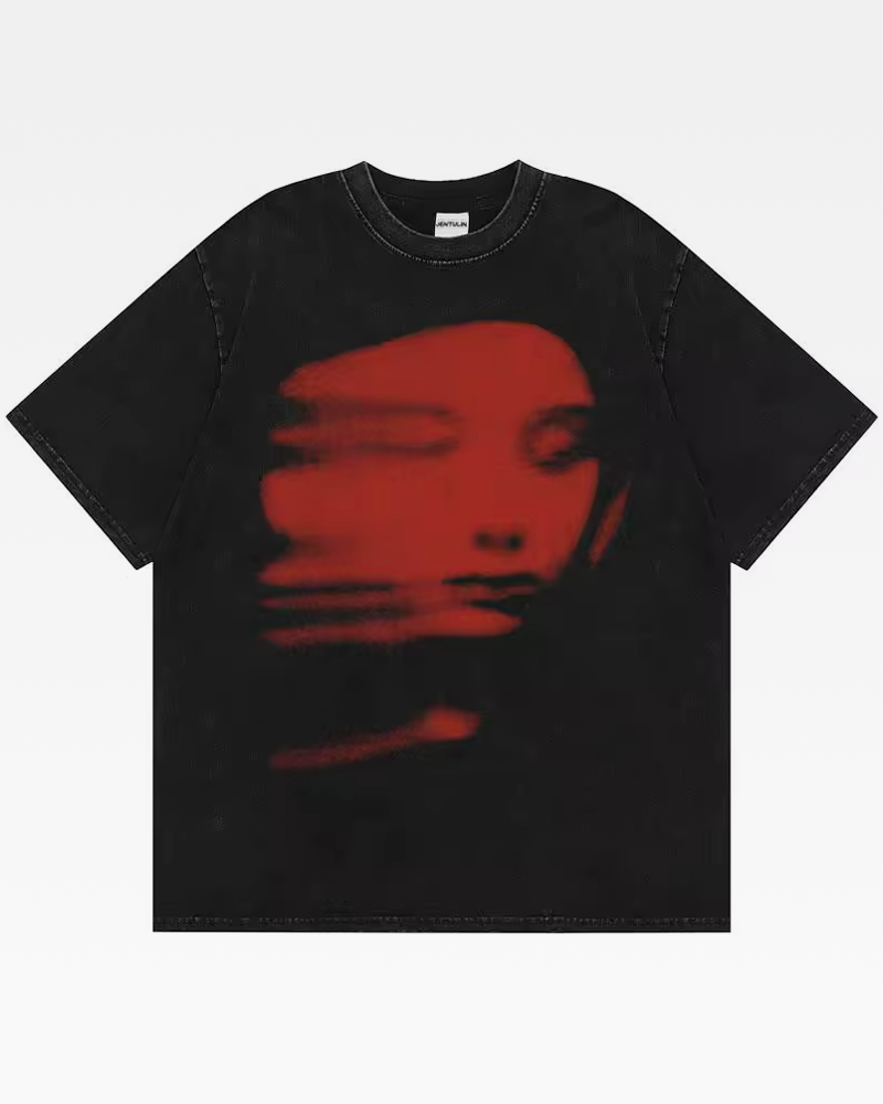 OFFSEAL Y2K Face Graphic T-Shirt