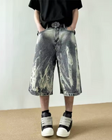 OFFSEAL Flame Denim Shorts