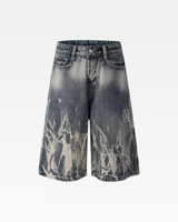 OFFSEAL Flame Denim Shorts