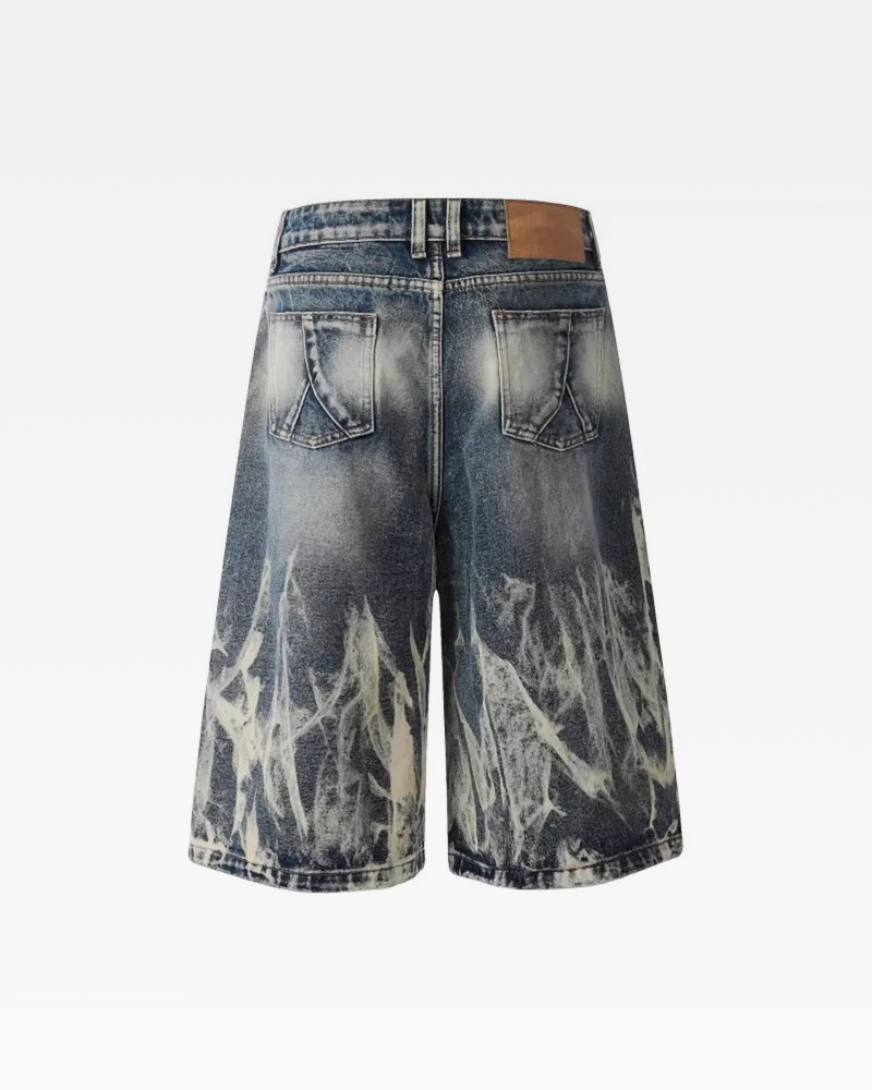 OFFSEAL Flame Denim Shorts