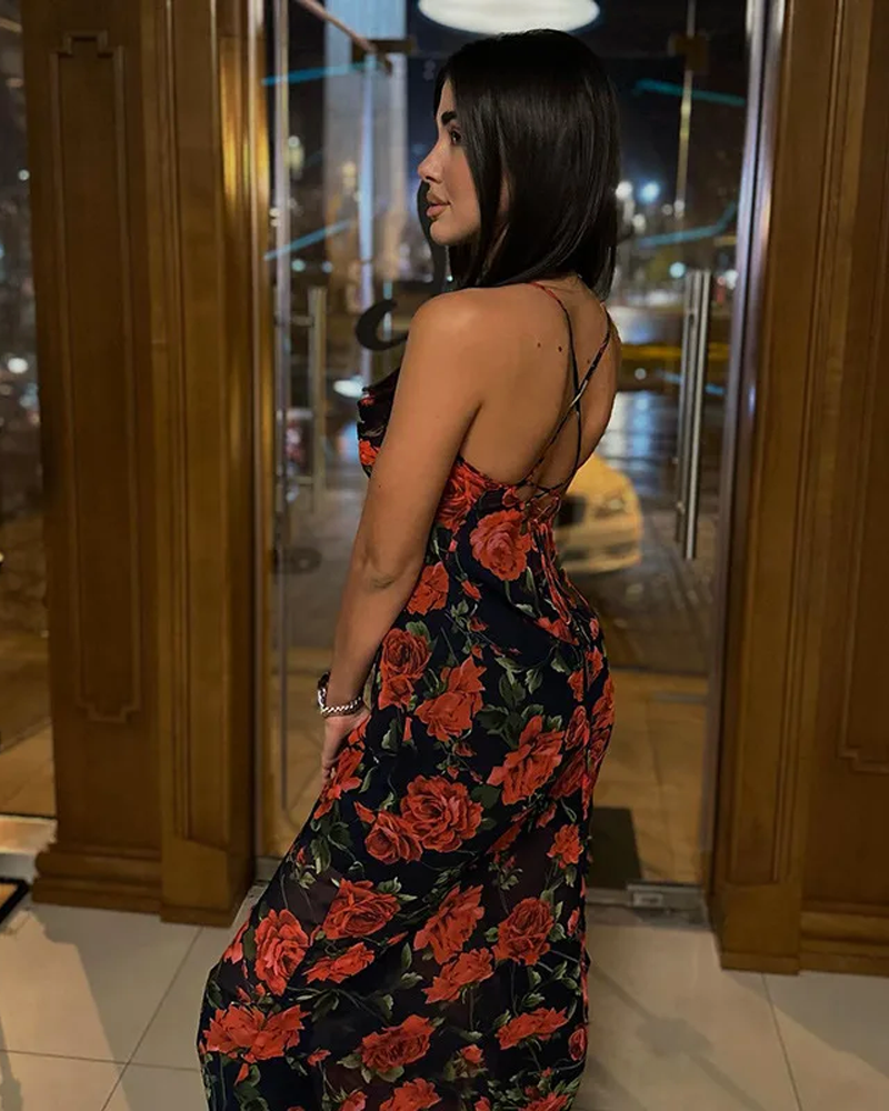 OFFSEAL Floral Mesh Dress