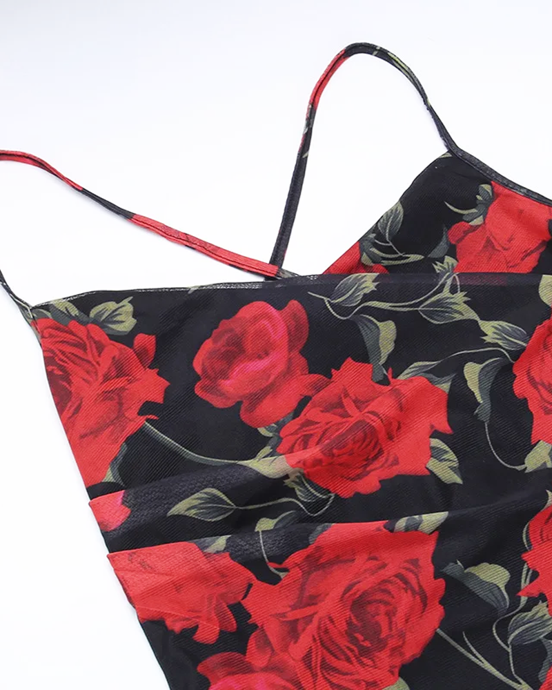 OFFSEAL Floral Mesh Dress