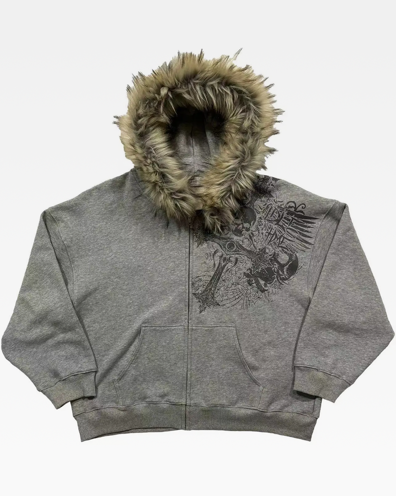 OFFSEAL Fur Hood Hoodie