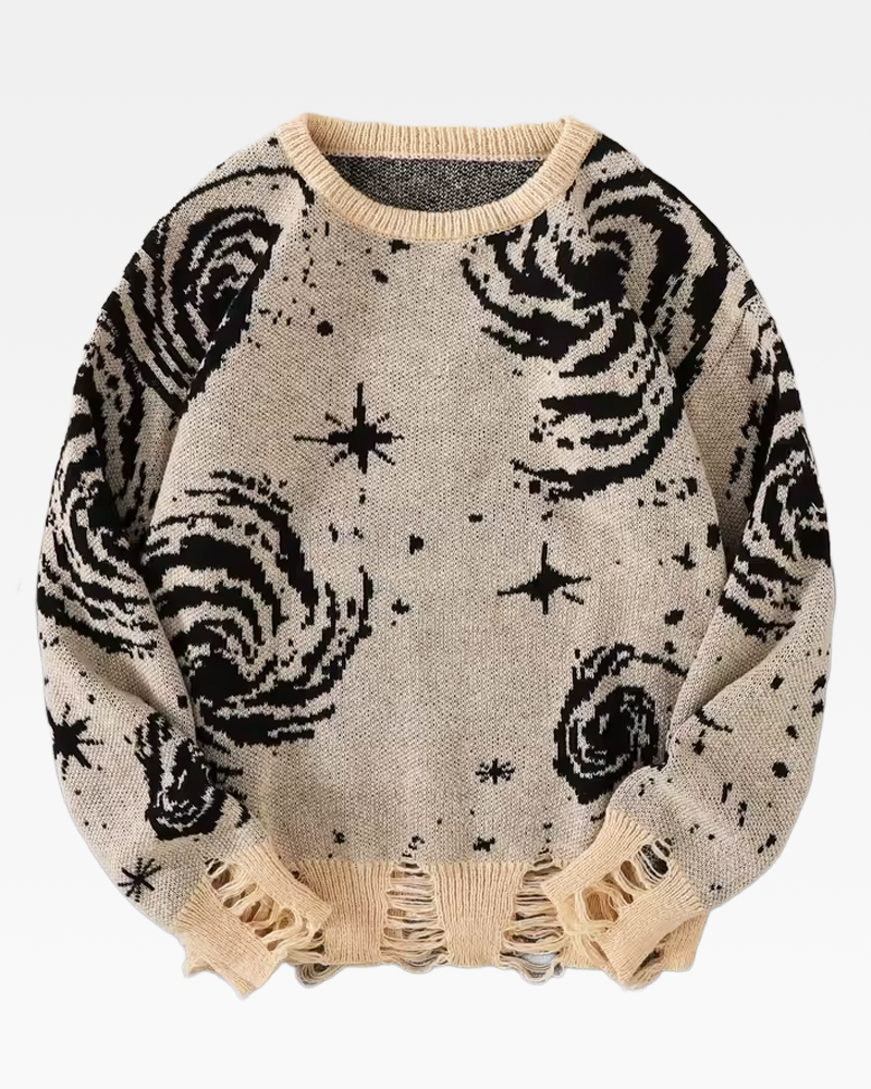 OFFSEAL Y2K Galaxy Knit Sweater