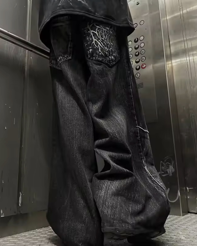 OFFSEAL Gothic Baggy Jeans