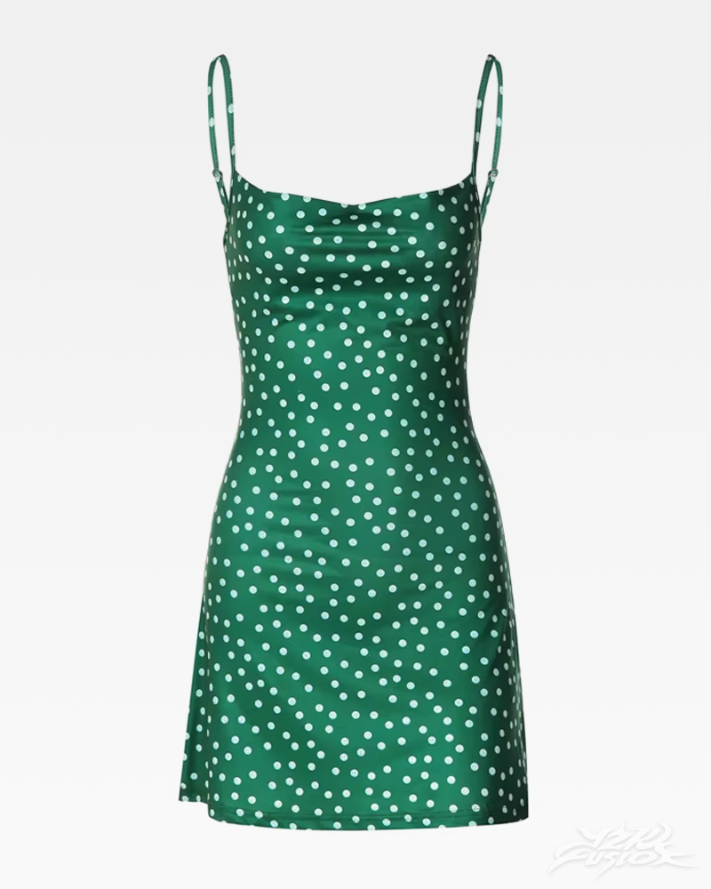 OFFSEAL Green Polka Dot Slip Dress