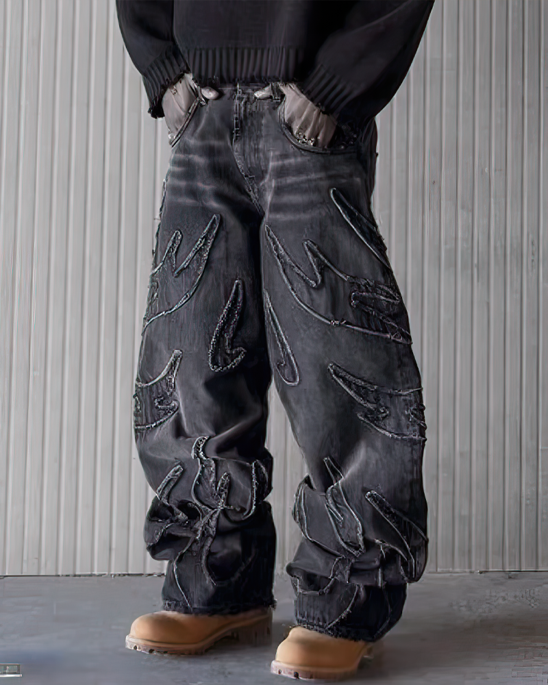 OFFSEAL Grunge Baggy Jeans 2