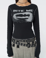 OFFSEAL Grunge Long-Sleeve Top