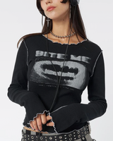 OFFSEAL Grunge Long-Sleeve Top