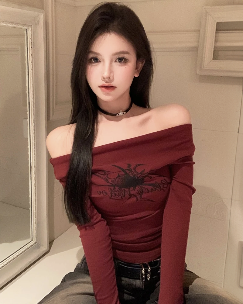 OFFSEAL Y2K Grunge Off The Shoulder Top 2