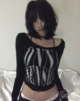 OFFSEAL Y2K Grunge Off Shoulder Top
