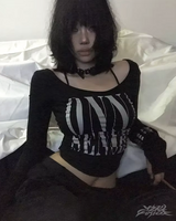 OFFSEAL Y2K Grunge Off Shoulder Top