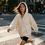 Quarter-Zip Waffle Hoodie — Heavyweight