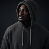 Quarter-Zip Waffle Hoodie — Heavyweight