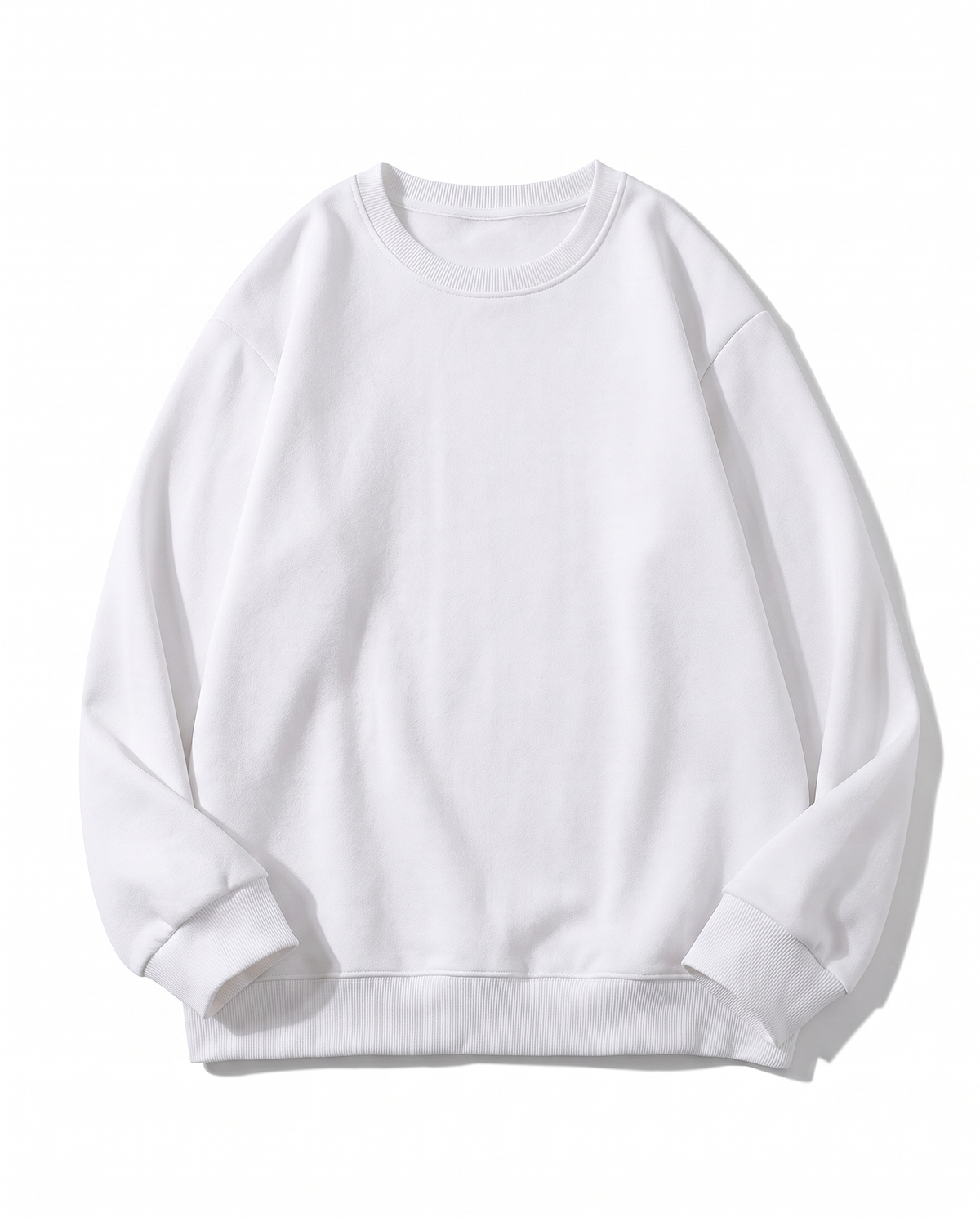 Oversized Cotton Terry Crewneck — White