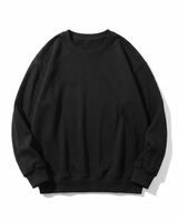 Oversized Cotton Terry Crewneck — Black