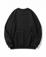 Oversized Cotton Terry Crewneck — Black