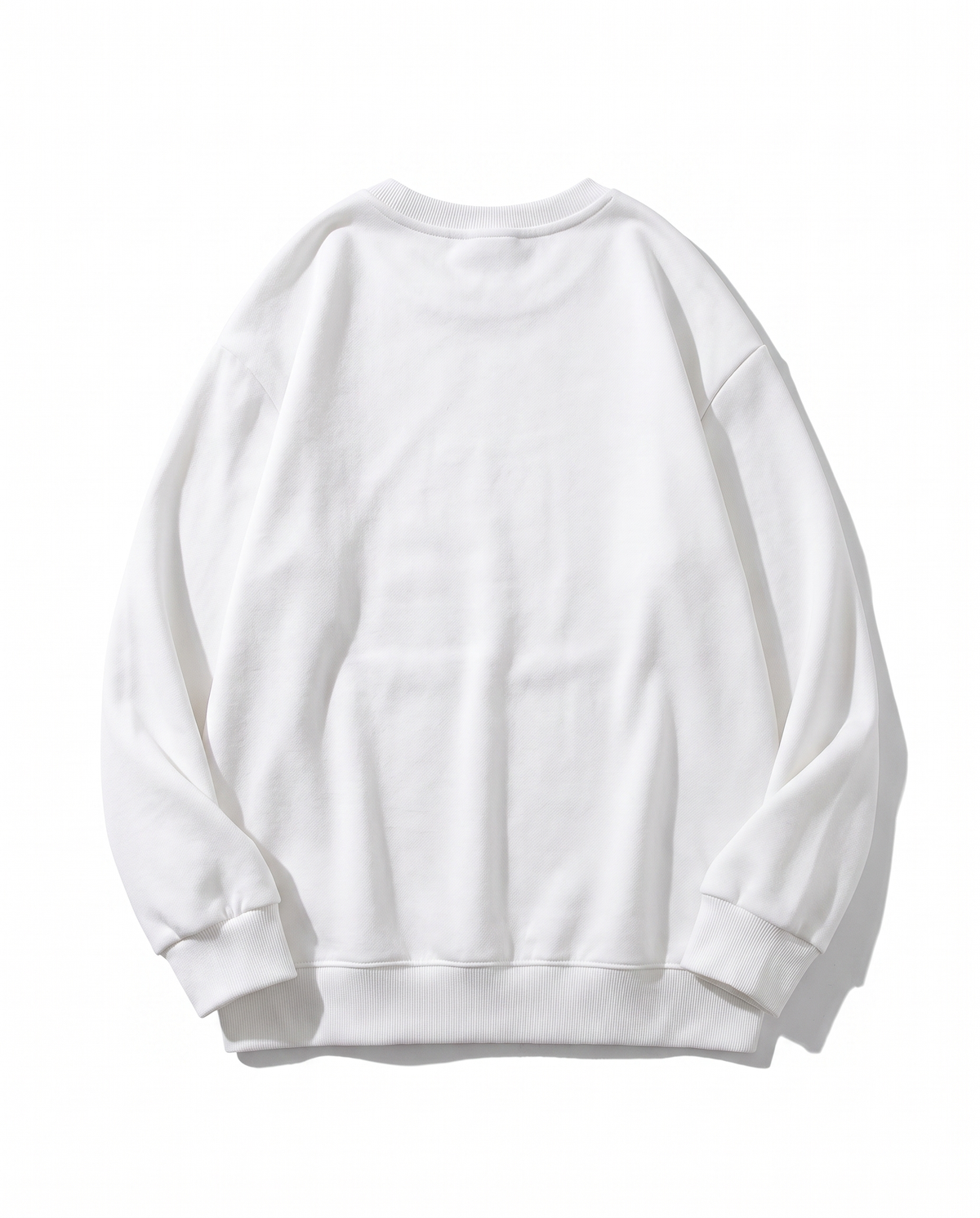 Oversized Cotton Terry Crewneck — White