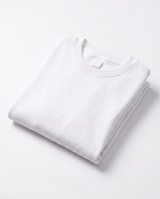 Oversized Cotton Terry Crewneck — White