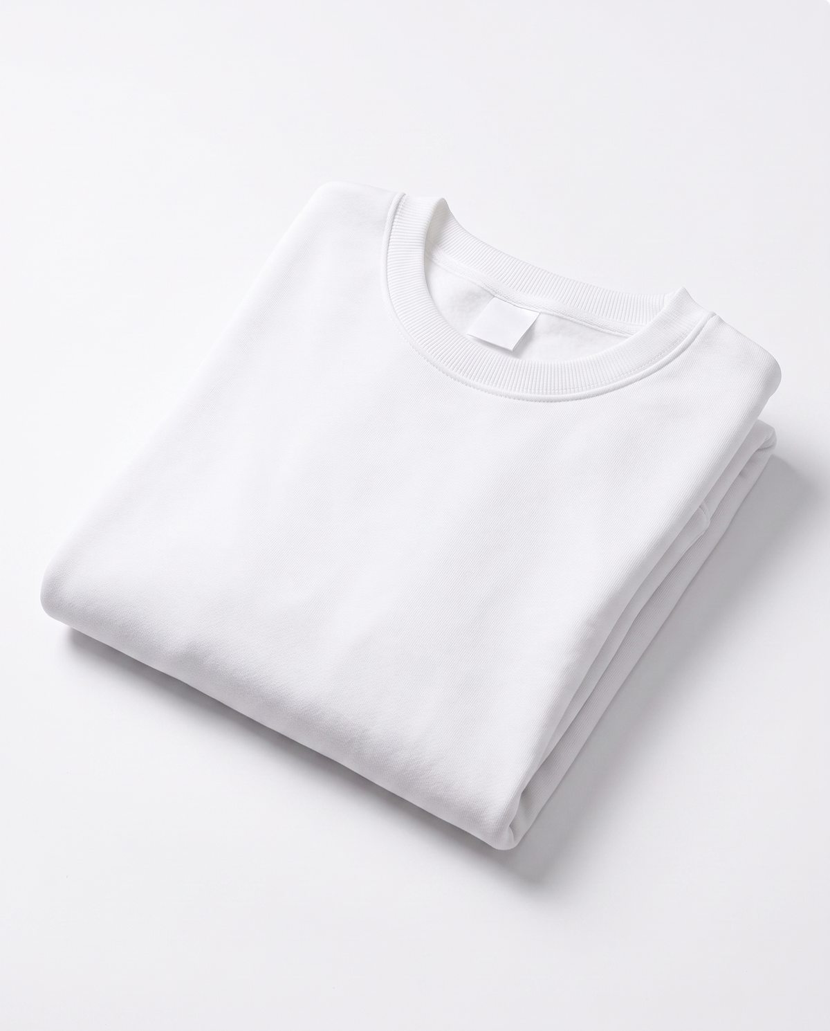 Oversized Cotton Terry Crewneck — White