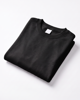 Oversized Cotton Terry Crewneck — Black