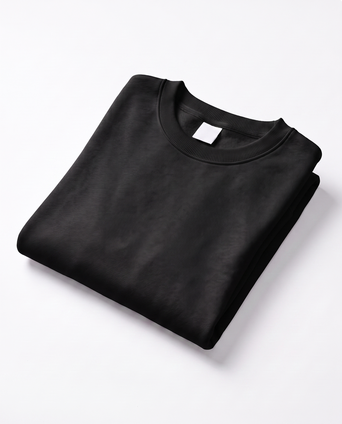 Oversized Cotton Terry Crewneck — Black