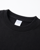 Oversized Cotton Terry Crewneck — Black