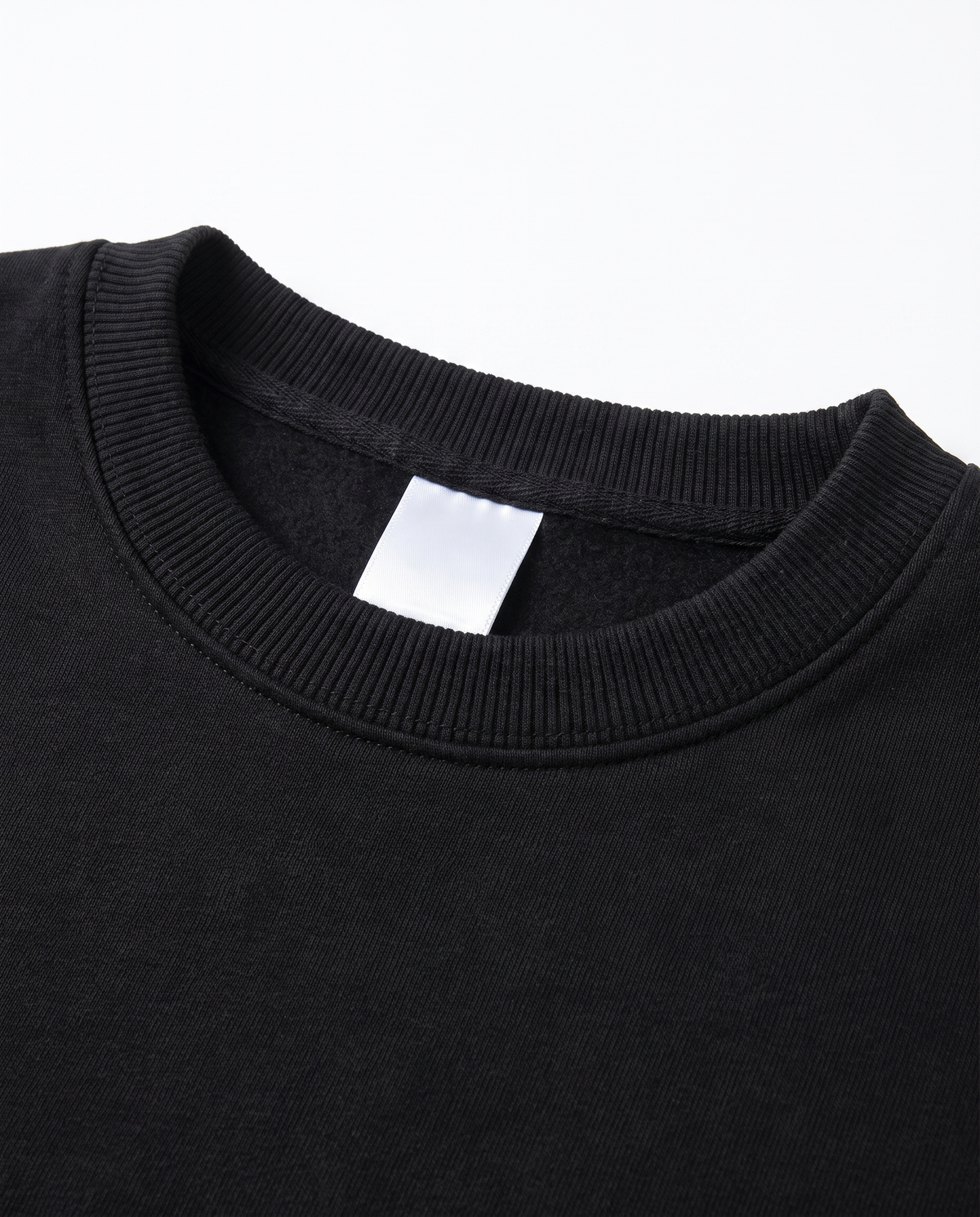 Oversized Cotton Terry Crewneck — Black
