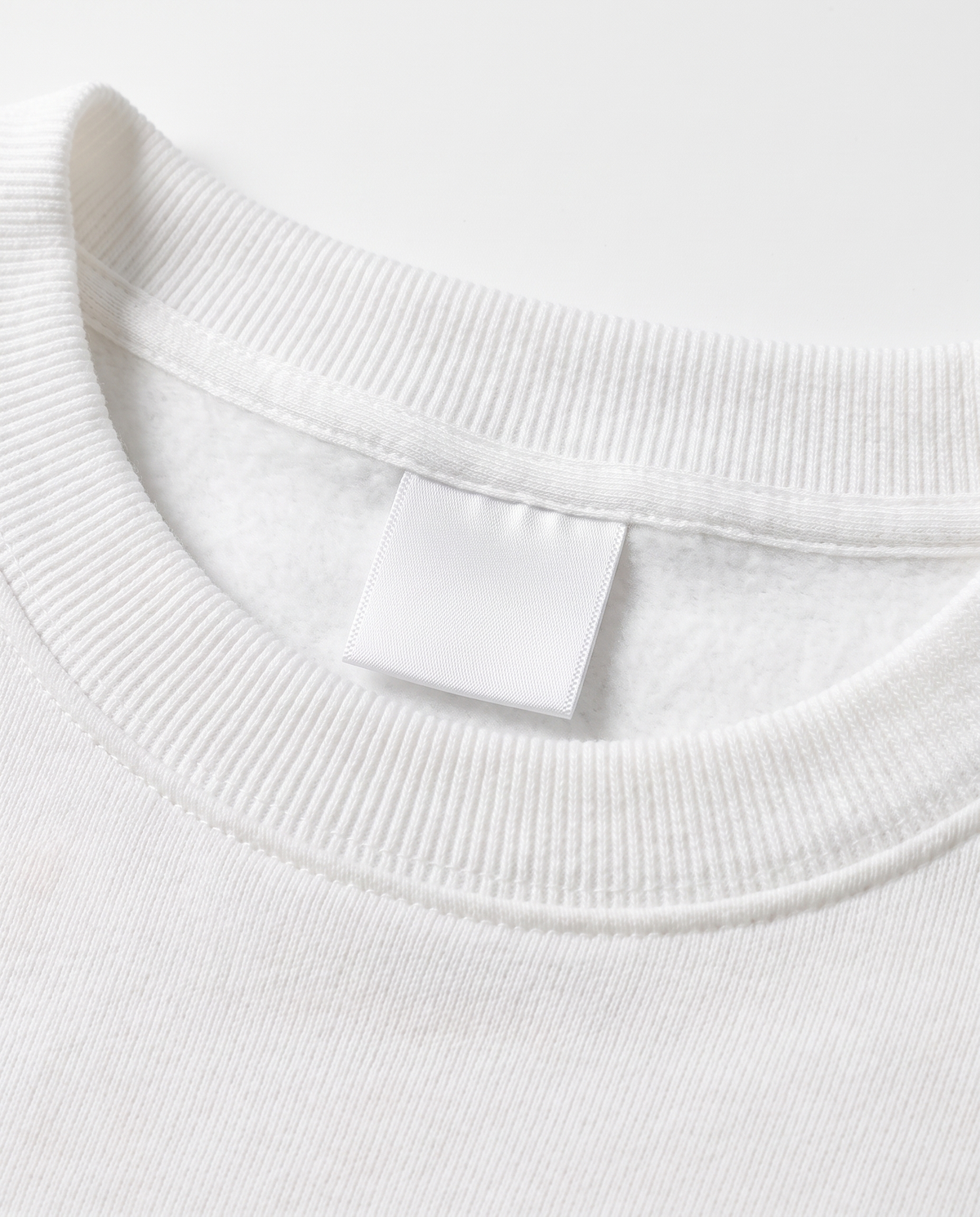 Oversized Cotton Terry Crewneck — White
