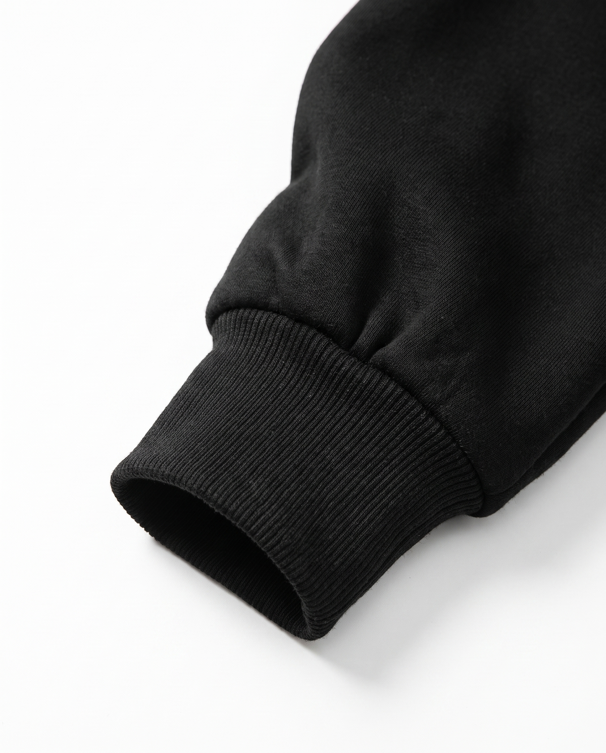 Oversized Cotton Terry Crewneck — Black