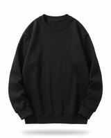 Oversized Cotton Terry Crewneck — Black