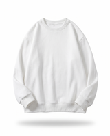 Oversized Cotton Terry Crewneck — White
