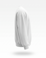 Oversized Cotton Terry Crewneck — White