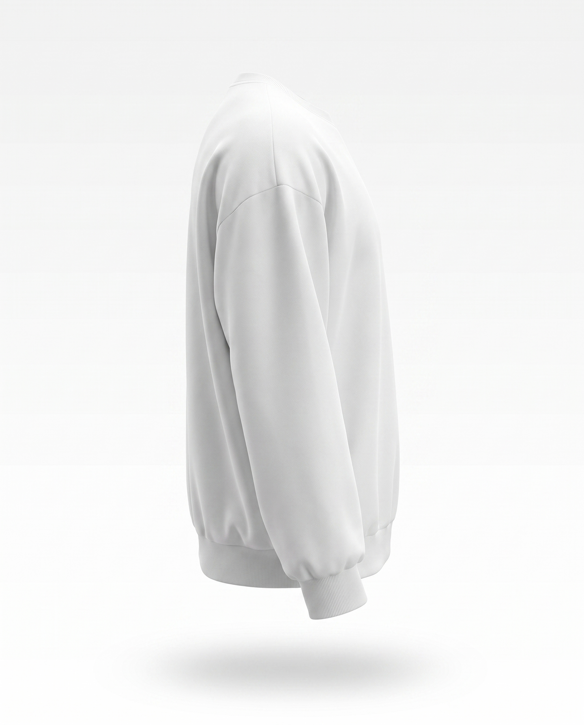 Oversized Cotton Terry Crewneck — White