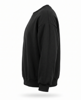 Oversized Cotton Terry Crewneck — Black